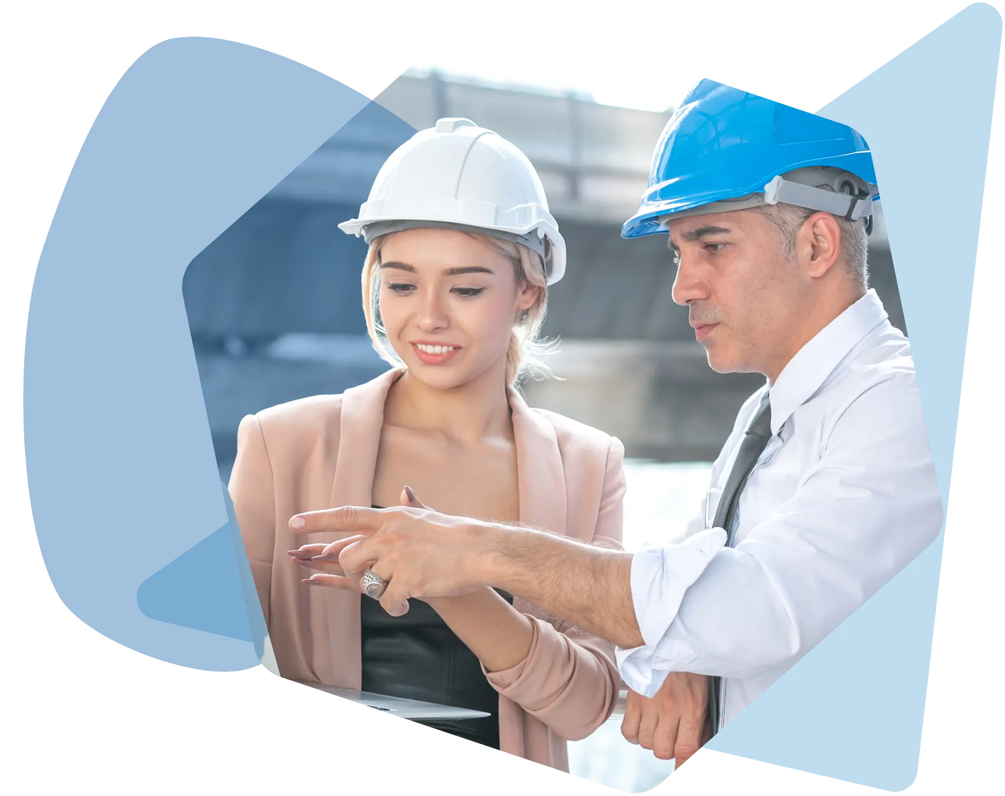 two contractors at a job site