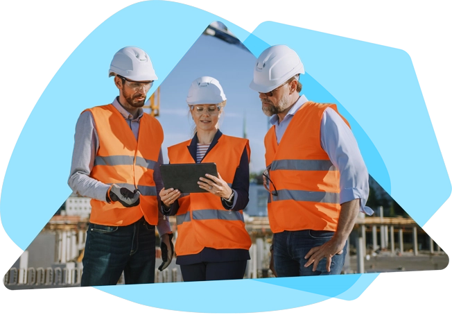 construction managers meeting on a job site