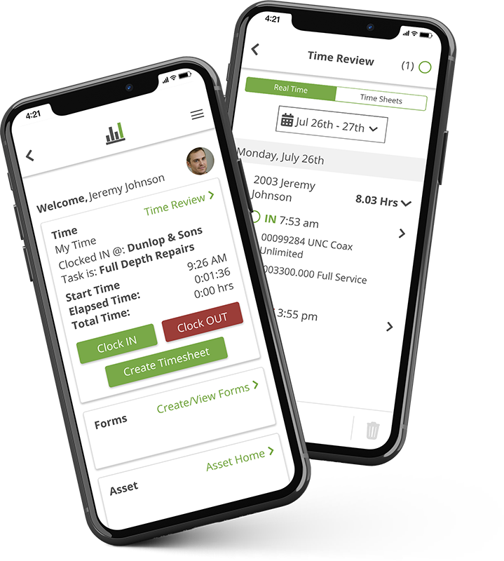 mobile time tracking for construction